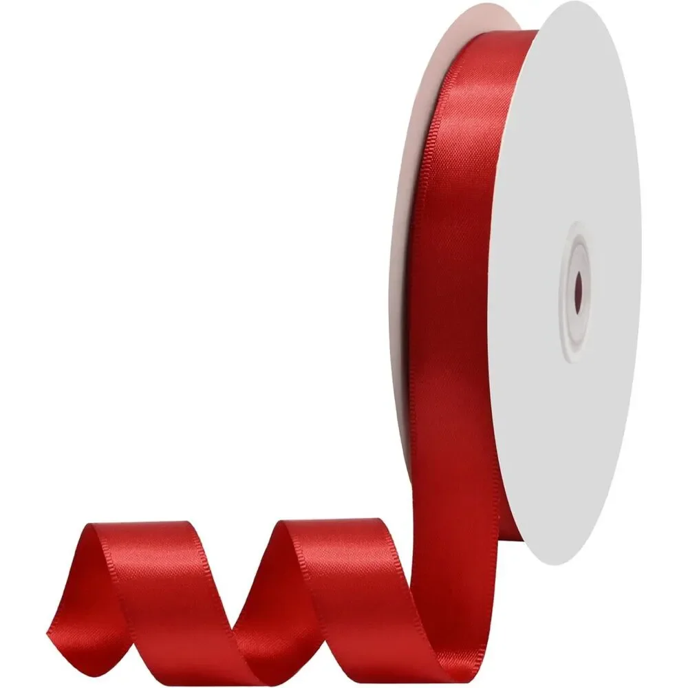 Red Double Faced Ribbon, 3/4